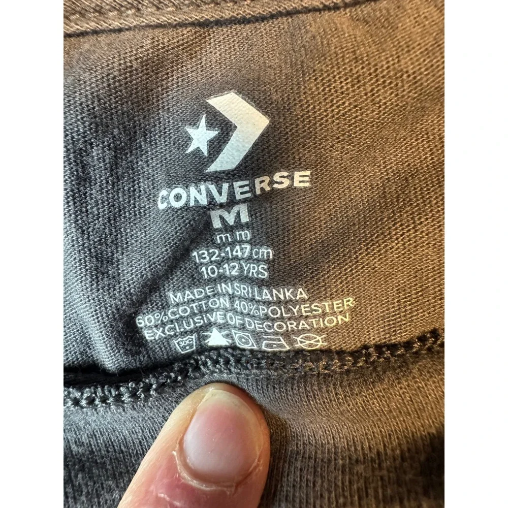 Kids Converse Graphic T Shirt Gray Converse Shoes Print Size M‎ 10 12 Years